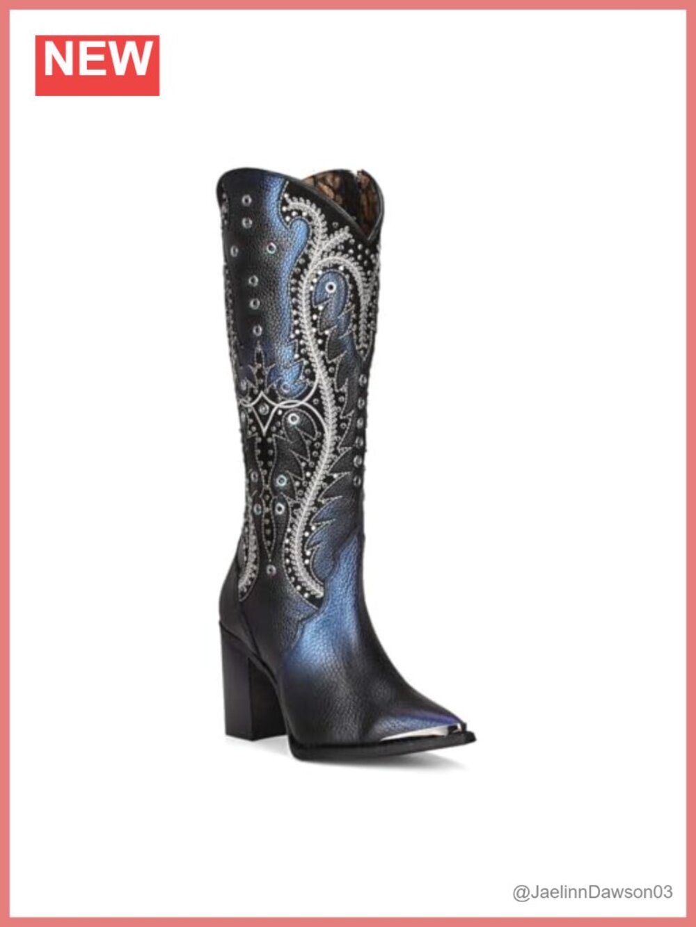 Cuadra Women's Tall Western Boot Leather Side Zipper Mid-Calf